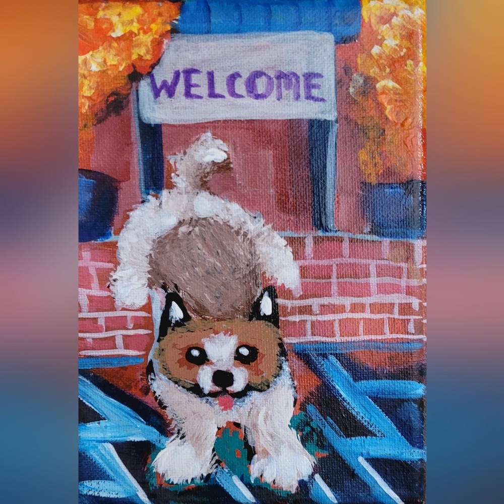 My handpainted dog acrylic painting